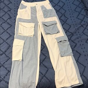 Two-Tone Cargo Pants with Pockets